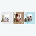 Youngs Wood Coast Photo Frame with Resin Shell & Tassel, Assorted Color - 3 Piece 61732